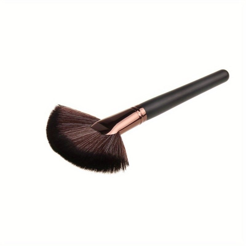 Peekingoose - Fan-shaped Powder Finishing Brush - Black and Golden Handle