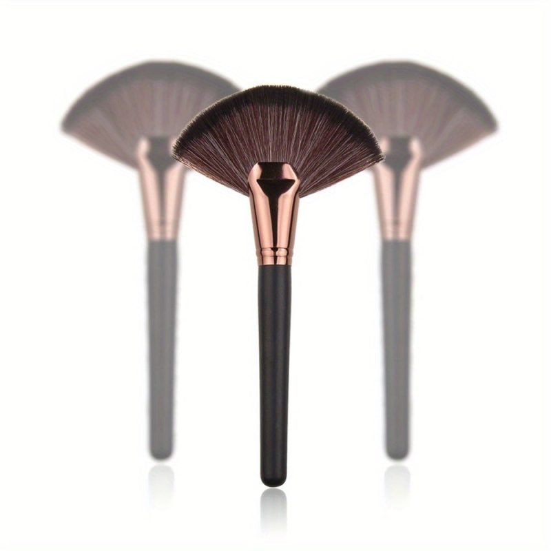 Peekingoose - Fan-shaped Powder Finishing Brush - Black and Golden Handle