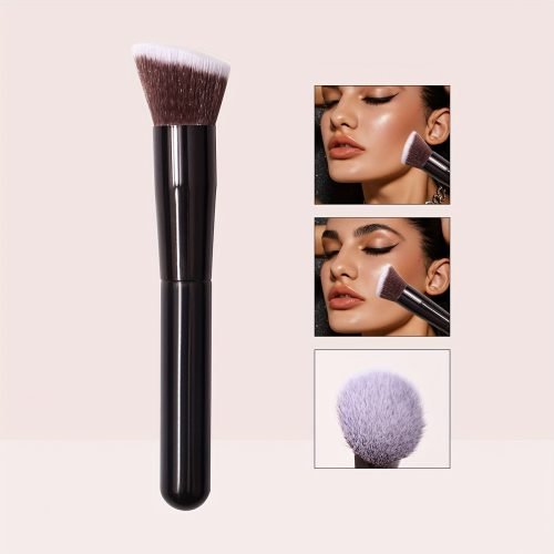 Peekingoose - Black Angled Contour Brush - Soft Bristles for Blush, Powder, and Multifunctional Makeup