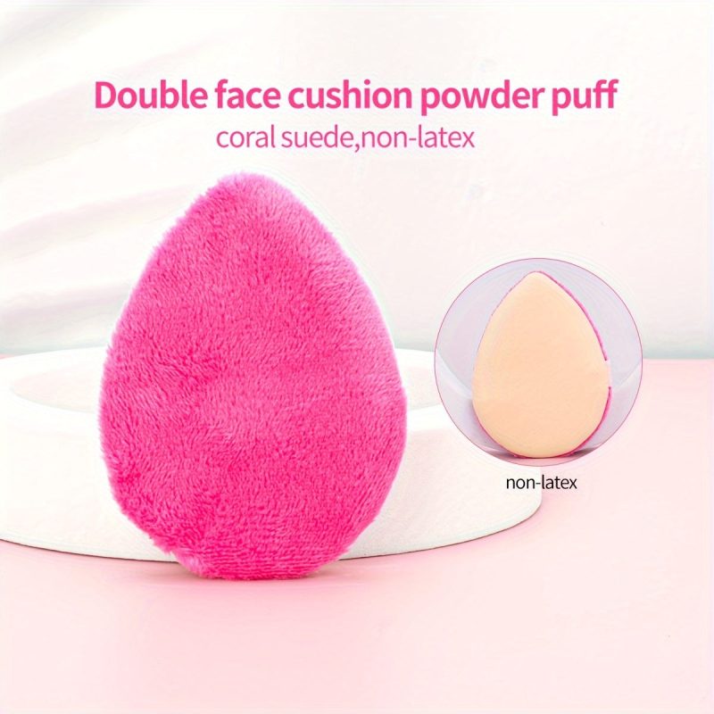 Peekingoose - 1pc Water Drop Shaped Powder Puff - Latex-Free, Double-Sided, for Flawless Face Makeup