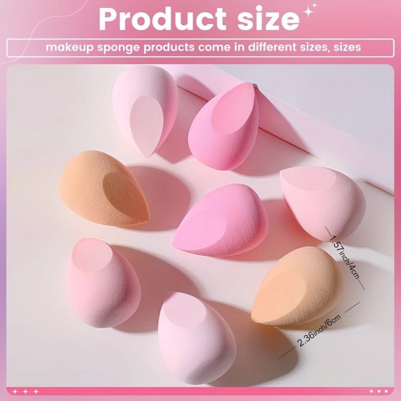 Peekingoose - Premium Pink Makeup Sponges - 8pcs for Flawless Blending