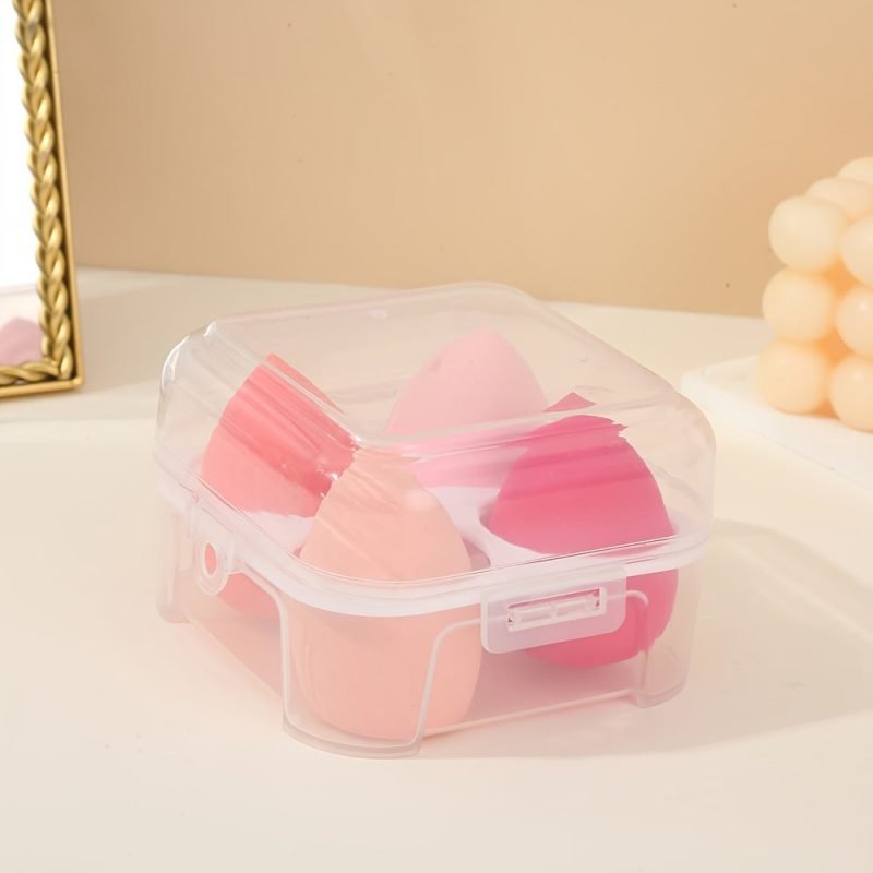 Peekingoose - 4pcs Makeup Sponges Beauty Blender with Portable Case for Daily Makeup and Travel Use