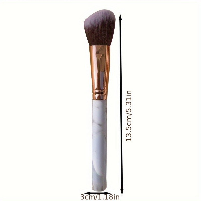 Peekingoose - Marble Pattern Makeup Brush - Soft Fiber Bristles, Beveled Blush & Contour Brush