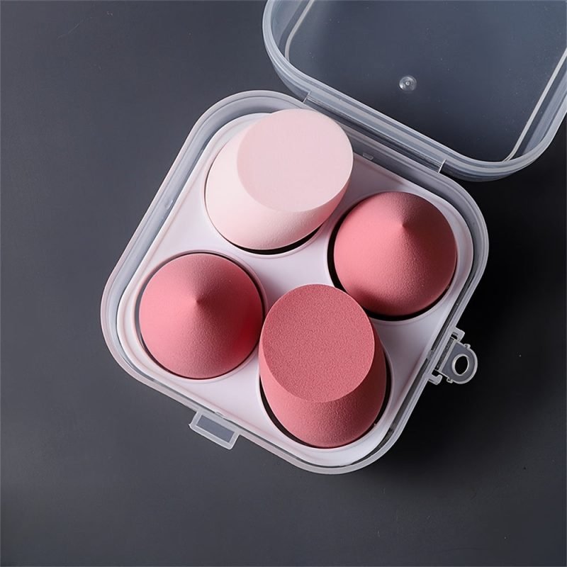 Peekingoose - 4PCS Premium Makeup Sponge Set - Bouncy Beauty Blender, Soft for Wet & Dry Use