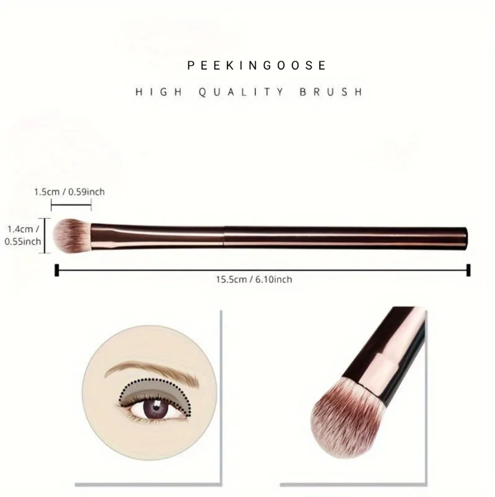 Peekingoose - Precision Eyeshadow Brush - Soft Bristles, Metal Handle