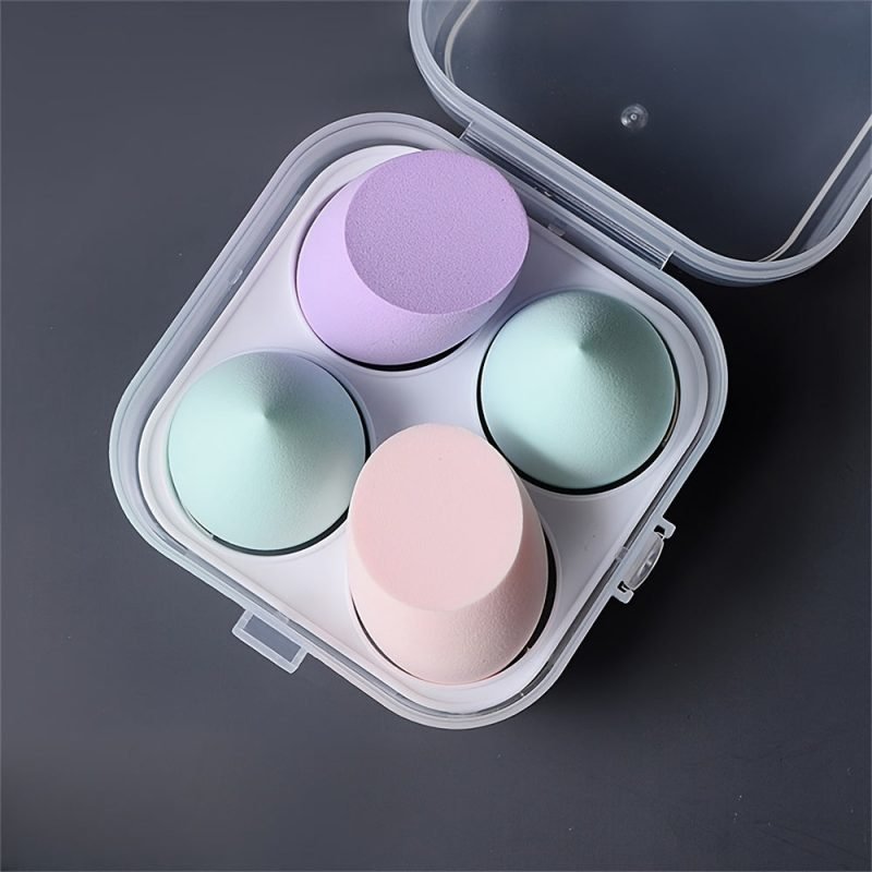 Peekingoose - 4PCS Premium Makeup Sponge Set - Bouncy Beauty Blender, Soft for Wet & Dry Use