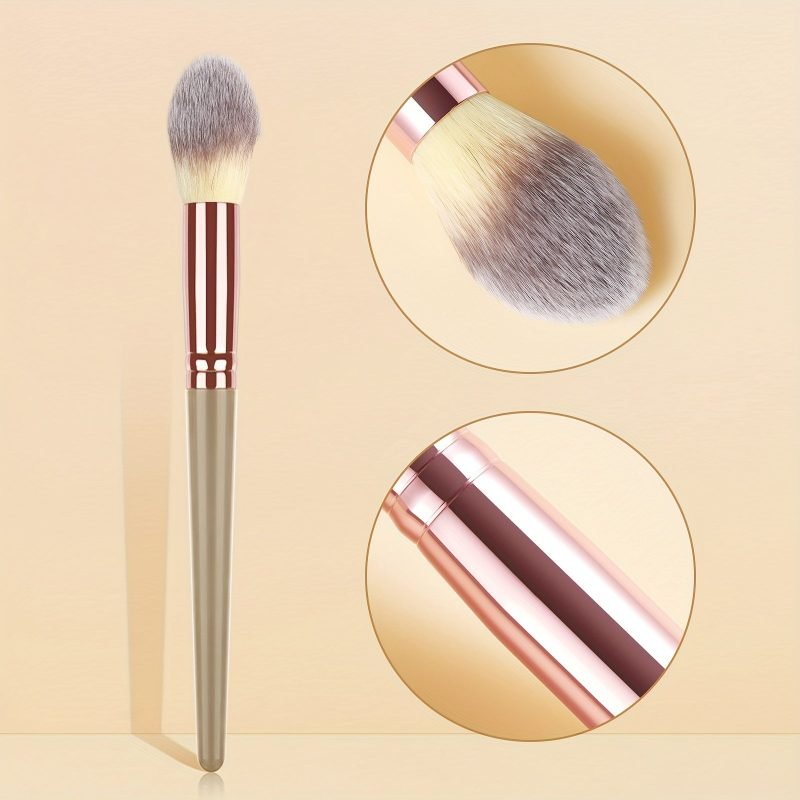 Peekingoose - Premium Flame Design Highlighter Brush: Soft, Angled, Ideal for Daily and Professional Makeup