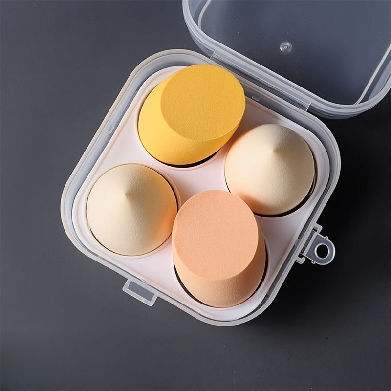 Peekingoose - 4PCS Premium Makeup Sponge Set - Bouncy Beauty Blender, Soft for Wet & Dry Use