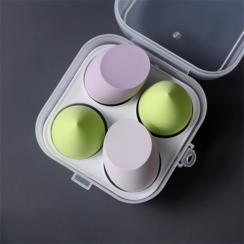 Peekingoose - 4PCS Premium Makeup Sponge Set - Bouncy Beauty Blender, Soft for Wet & Dry Use