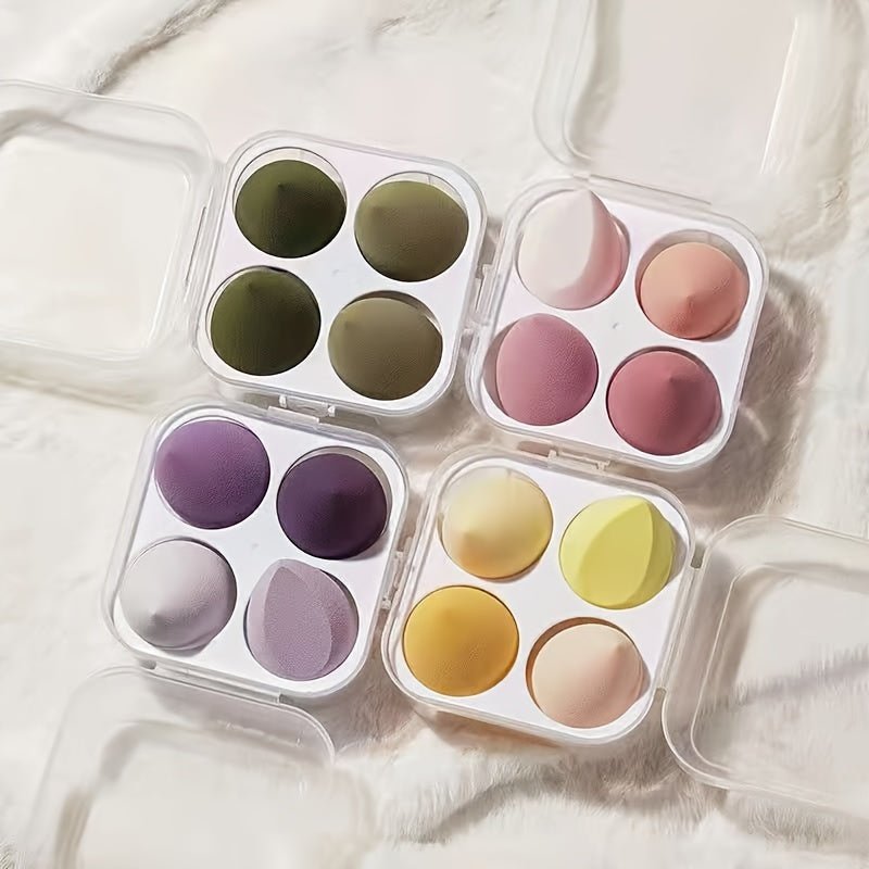 Peekingoose - 4PCS Makeup Sponge Beauty Blender Set - Ultra-Soft, Seamless Blend for Liquid Foundation, Durable & Bouncy