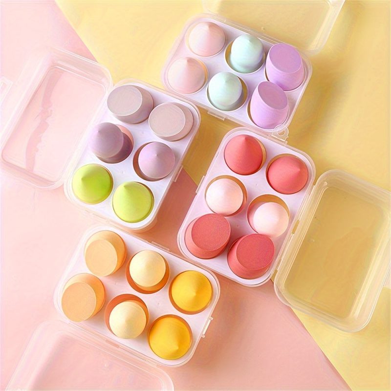 Peekingoose - 4PCS Premium Makeup Sponge Set - Bouncy Beauty Blender, Soft for Wet & Dry Use